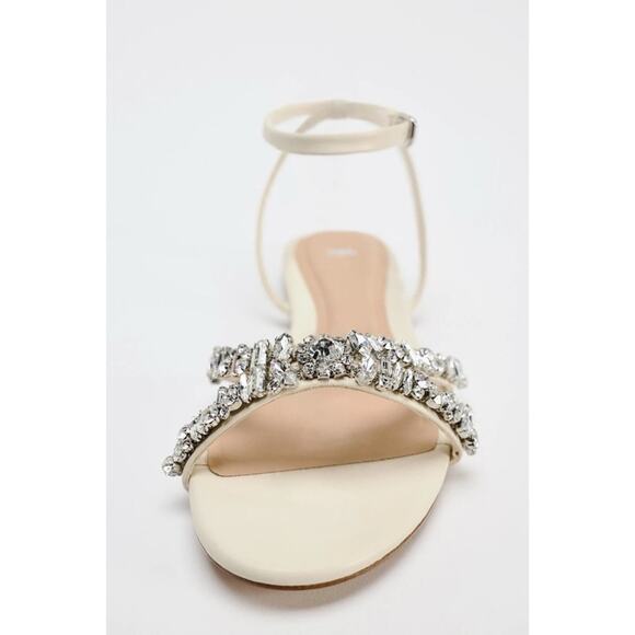 Zara Crystal Rhinestone Encrusted Embellished Sandals - Picture 5 of 13